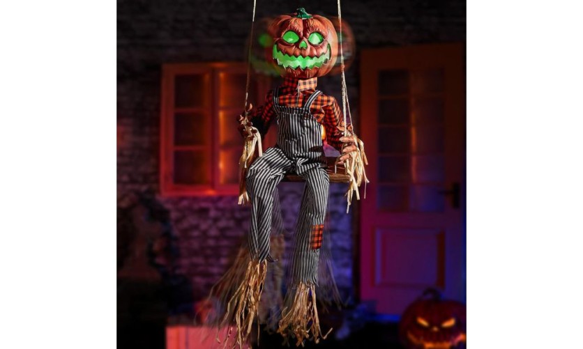 Halloween Animatronics Swinging Pumpkin