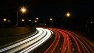 time-lapse photography of highway road at night